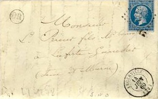 Courrier d'Angerville de 1860