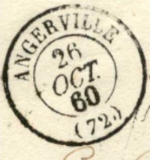 Courrier d'Angerville de 1860