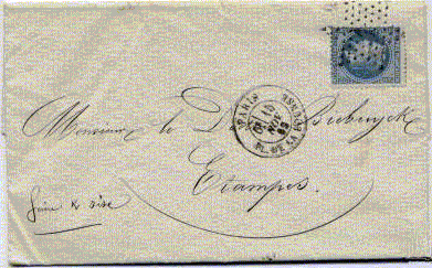 Courrier de 1865 (?)