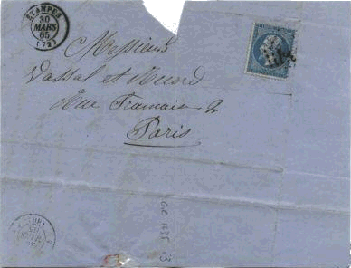 Courrier de 1865