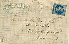 Courrier de Pussay de 1868