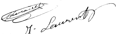 Signatures du père et du beau-père de Jean Laurent