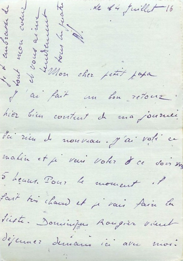 Lettre de Vachée à son père -24 juillet 1916)