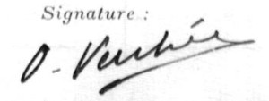 Exemplaire de la signature d'Olivier Vachée