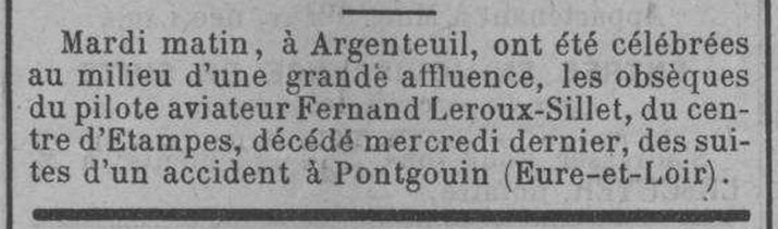 Entrefilet de l'Abeille d'Etampes du 21 avril