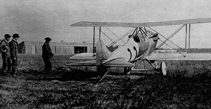 L'appareil Nieuport de Kirsch. celui-ci, deuxième du classement, a fait 100 kilomètres en 22' 18''.