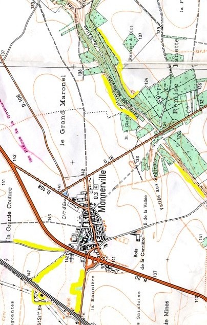 Extrait de carte IGN du secteur considéré