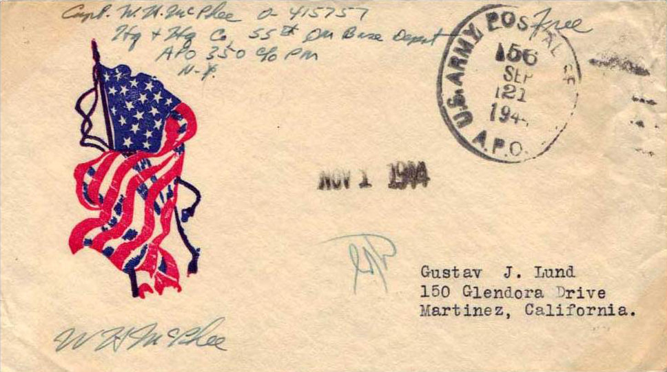 Courrier d'Etampes aux Etats-Unis, 1944