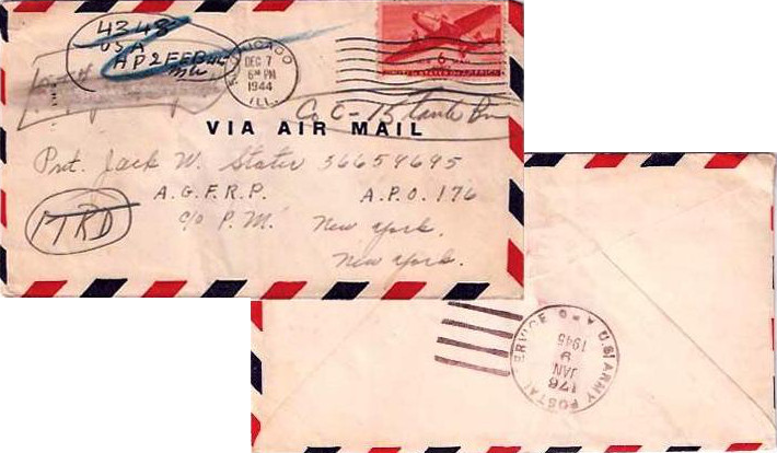 Courrier d'Etampes aux Etats-Unis, 1944