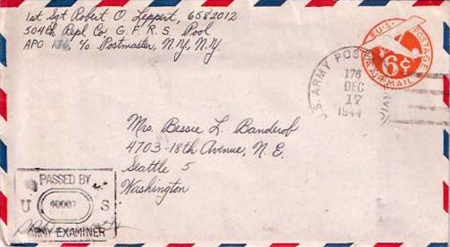 Courrier d'Etampes aux Etats-Unis, 1944
