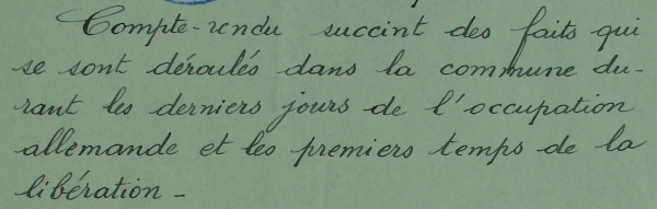 Compte-rendu de la Libération de Vayres-sur-Essonne