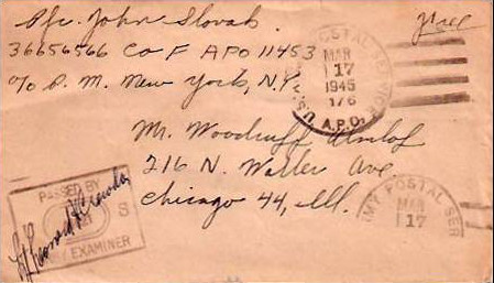 Courrier d'Etampes aux Etats-Unis, 1945