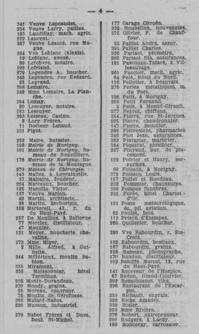 Annuaire des quatre cantons (Abeille d'Etampes, 1930)