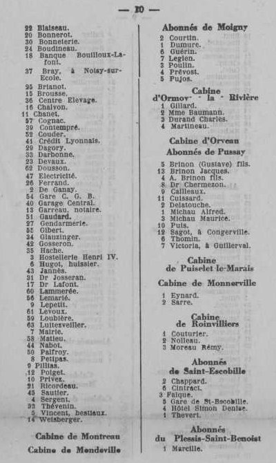 Annuaire des quatre cantons (Abeille d'Etampes, 1930)