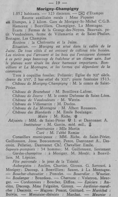 Annuaire des quatre cantons (Abeille d'Etampes, 1930)