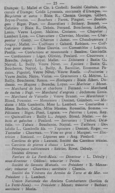 Annuaire des quatre cantons (Abeille d'Etampes, 1930)