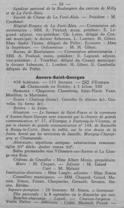 Annuaire des quatre cantons (Abeille d'Etampes, 1930)