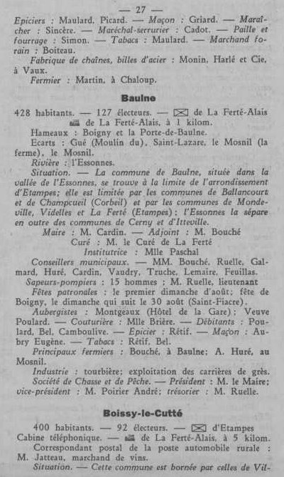 Annuaire des quatre cantons (Abeille d'Etampes, 1930)