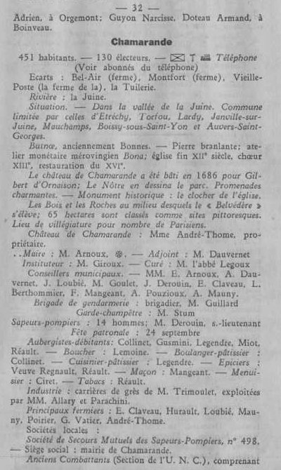 Annuaire des quatre cantons (Abeille d'Etampes, 1930)