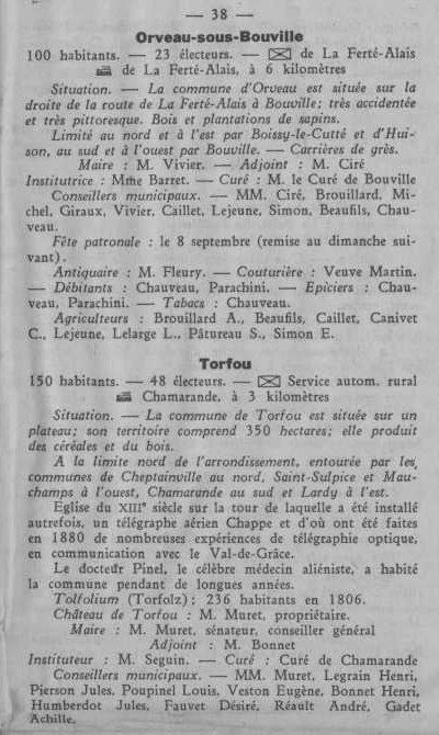 Annuaire des quatre cantons (Abeille d'Etampes, 1930)