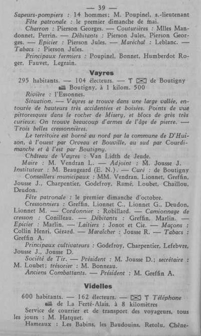 Annuaire des quatre cantons (Abeille d'Etampes, 1930)