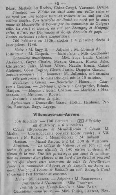 Annuaire des quatre cantons (Abeille d'Etampes, 1930)