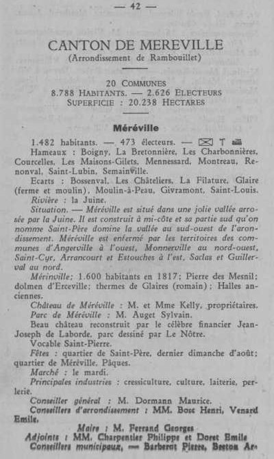 Annuaire des quatre cantons (Abeille d'Etampes, 1930)