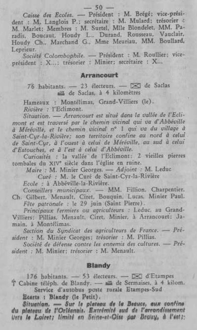 Annuaire des quatre cantons (Abeille d'Etampes, 1930)