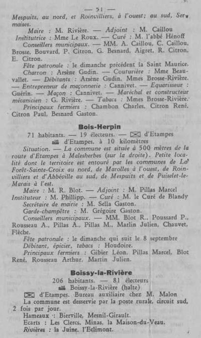 Annuaire des quatre cantons (Abeille d'Etampes, 1930)