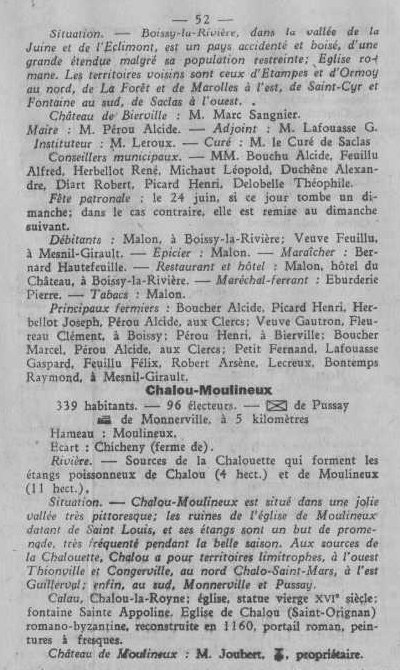 Annuaire des quatre cantons (Abeille d'Etampes, 1930)