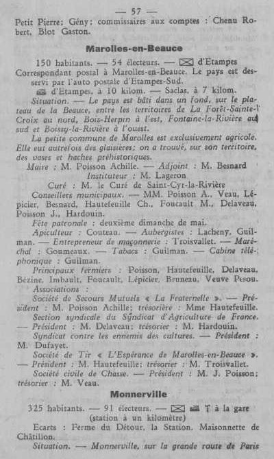 Annuaire des quatre cantons (Abeille d'Etampes, 1930)