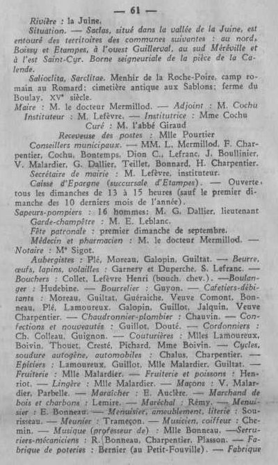 Annuaire des quatre cantons (Abeille d'Etampes, 1930)