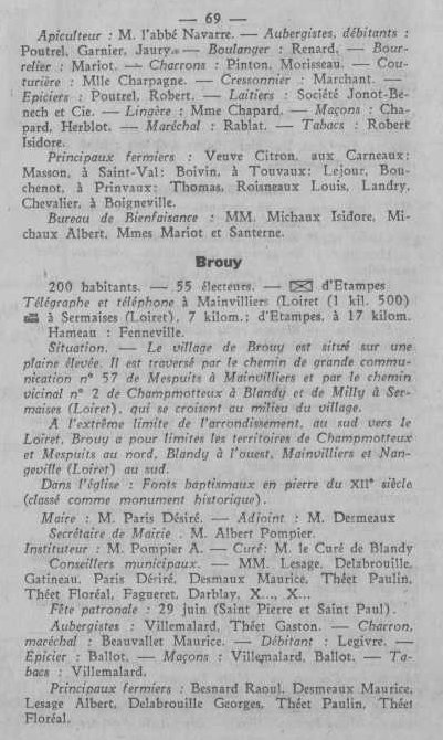 Annuaire des quatre cantons (Abeille d'Etampes, 1930)