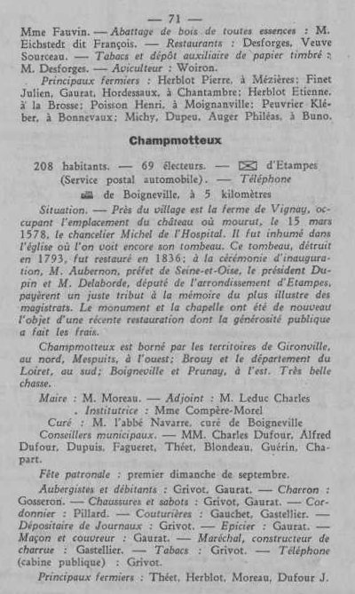 Annuaire des quatre cantons (Abeille d'Etampes, 1930)