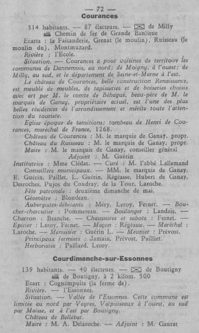 Annuaire des quatre cantons (Abeille d'Etampes, 1930)