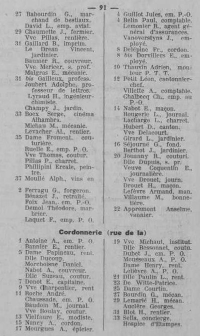 Annuaire des quatre cantons (Abeille d'Etampes, 1930)