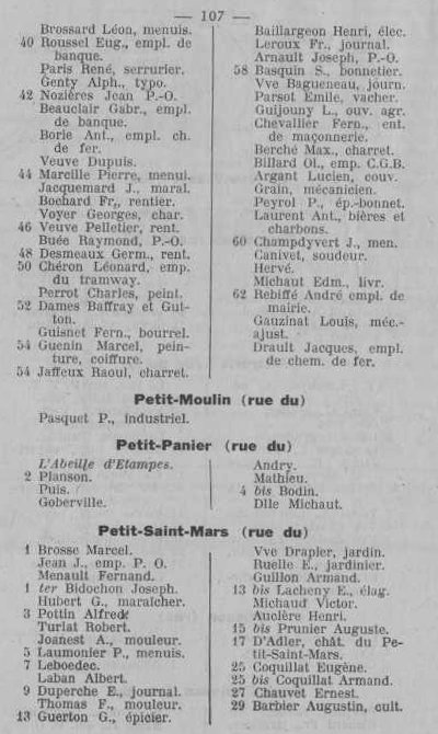 Annuaire des quatre cantons (Abeille d'Etampes, 1930)