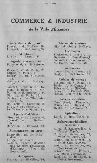 Annuaire des quatre cantons (Abeille d'Etampes, 1930)