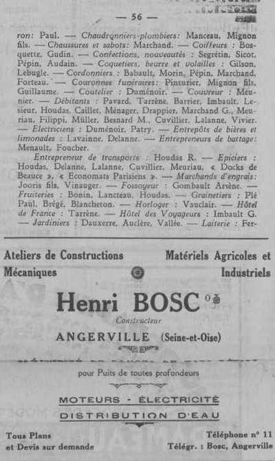 Annuaire des quatre cantons (Abeille d'Etampes, 1930)