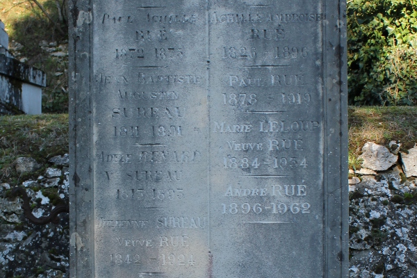 Tombe de la famille Rué-Sureau au cimetière Notre-Dame ancien
