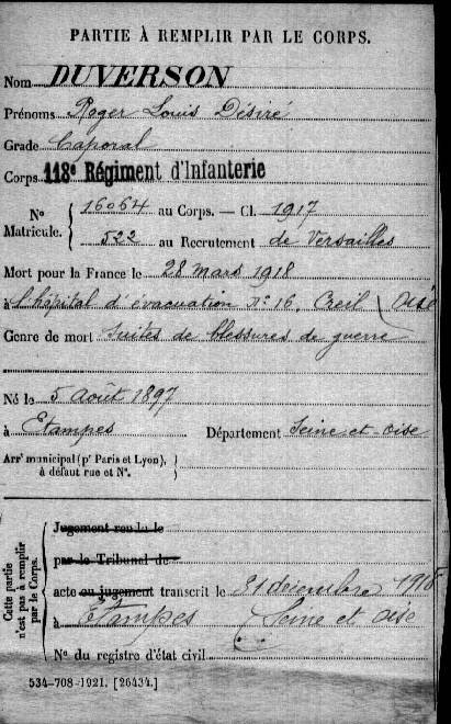 Fiche SGA de Roger Duverson