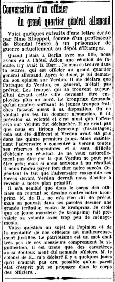 La Croix du 17 juin 1916