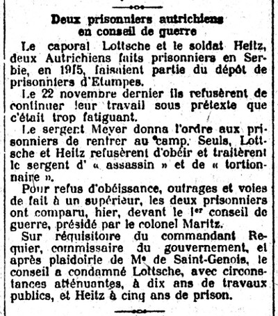 Le Matin du 22 février 1918