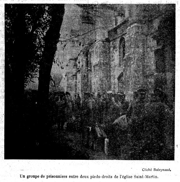 Arrivée des prisonniers le 8 novembre 1915 (clichés Baleynaud, Abeille d'Etampes du 13 novembre)