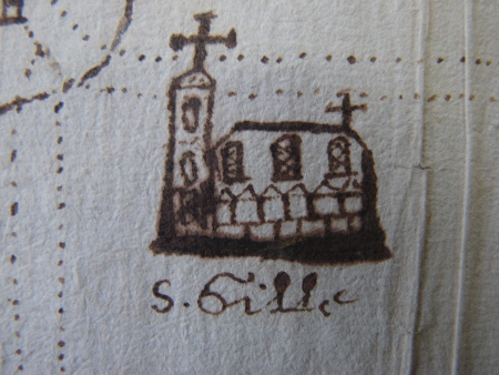 Porte Saint-Martin (plan de dîmage des dames de Maubuisson, XVIIe siècle)