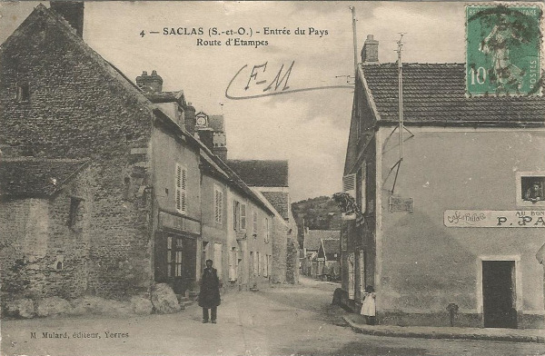 Carte postale de l'aviateur Abel Laclavère (Etampes, 1916)