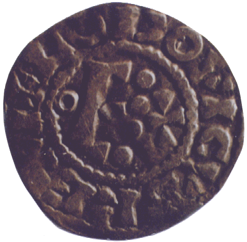 Denier royal frappé à Etampes vers 1200 (Musée national de la Monnaie, Paris)