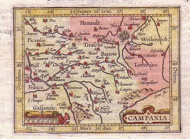 Abraham Ortelius: Carte de la Champagne (1604)