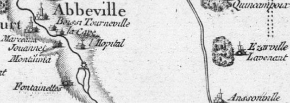 Fontenettes et Ezarville sur la carte de Cassini, édition de 1815