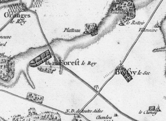 La Forêt-le-Roi sur la Carte de Cassini de 1756